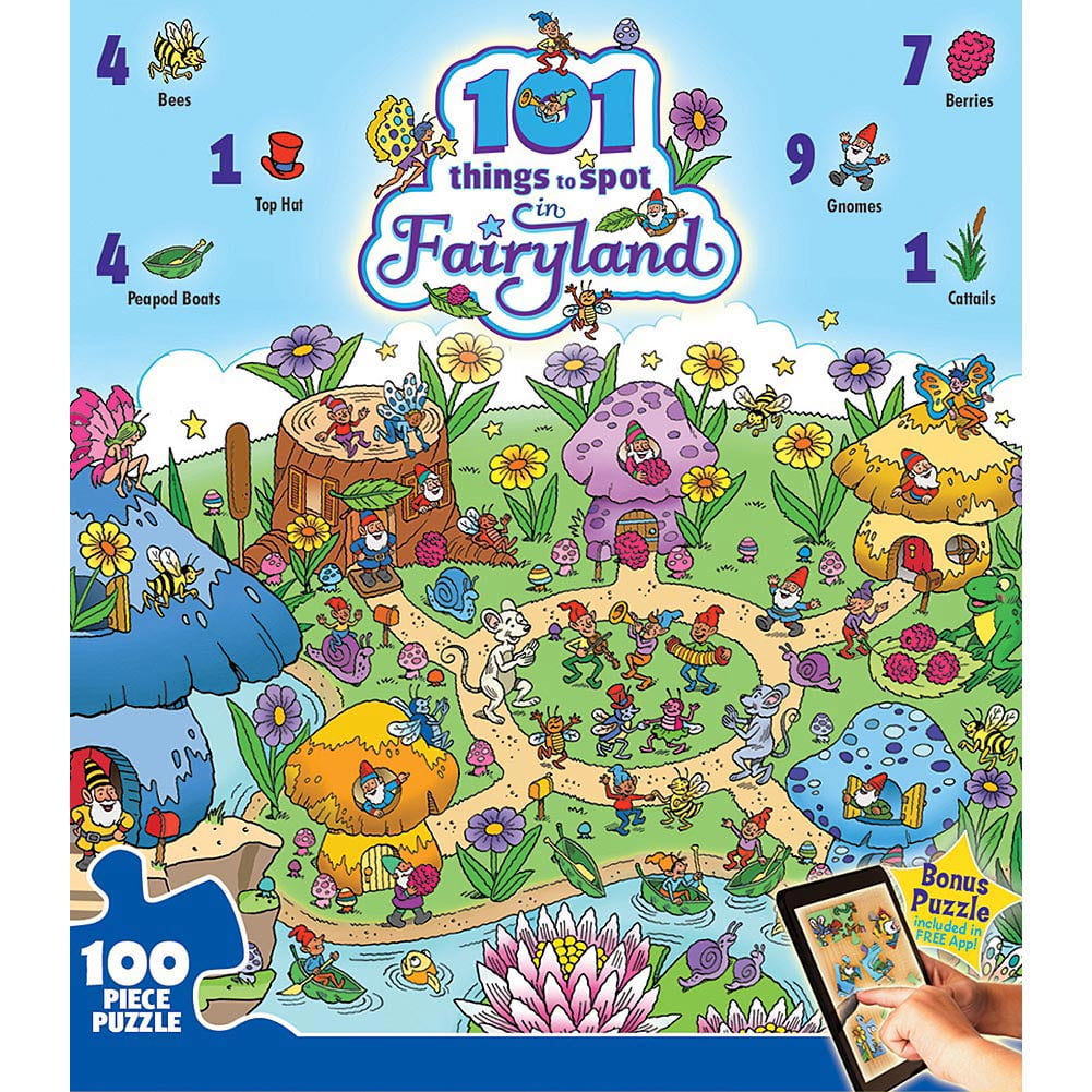 masterpieces 101 things to spot in fairyland jigsaw puzzle, 24piece