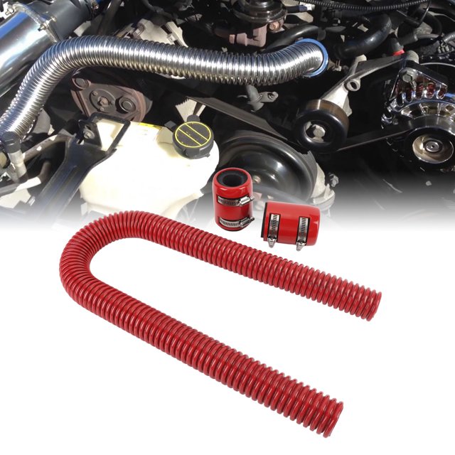 FLEXIBLE STAINLESS STEEL RADIATOR HOSE KIT WITH BILLET CLAMPS UNIVERSAL COOLANT WATER HOSE 36 INCH FOR ENGINE COMPARTMENT AND MORE