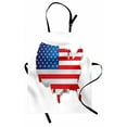 thumbnail image 1 of USA Apron, 3D Map of United States with Old Glory Theme Patriotic Illustration, Unisex Kitchen Bib with Adjustable Neck for Cooking Gardening, Adult Size, Vermilion Night Blue, by Ambesonne, 1 of 4