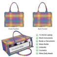 thumbnail image 2 of Large Capacity Tote Bag,Multi Color Plaid Checkered Pattern Handbag Fashion Luxury Tote Bag,15.7"x13"x 5.1" Inches,Laptop Compatible, 2 of 6