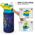 thumbnail image 4 of Yu-Gi-Oh Kids Water Bottle with Silicone Straw And Spill-Proof Lid, 16.9oz Stainless Steel Double-Wall Vacuum Insulated Water Bottles for Boys Girls, 4 of 8