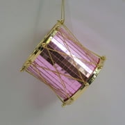 Holiday Time Pink Mirror / Glitter Drum Ornament