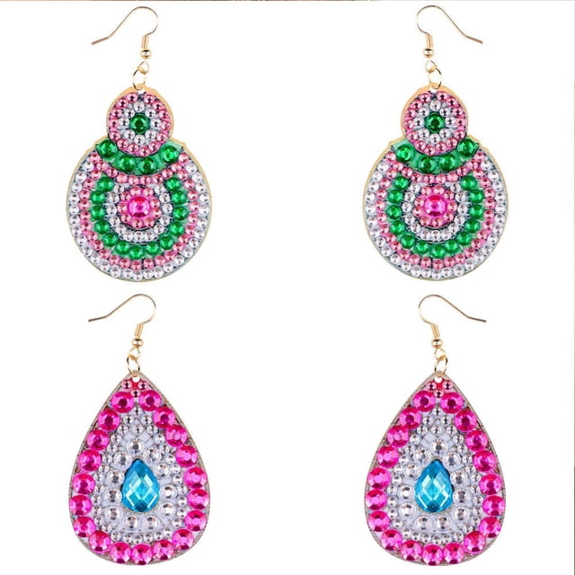 Wdftyju Kit de aretes de pintura de diamante 5D DIY Taladro irregular de doble cara (RZ024) Wdftyju 6wv9nh9sq0ds7ts9D03