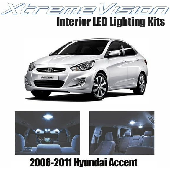 Xtremevision Interior LED for Hyundai Accent 2006-2011 3 Pieces Cool White Interior LED Kit   Installation Tool