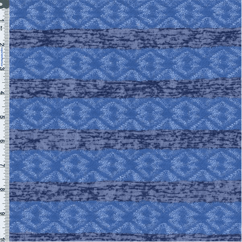 Blue Stripe Jacquard Knit, Fabric By the Yard