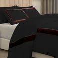 thumbnail image 5 of DNG Creations 3 Piece Full Black And Wine Border Line Pattern Duvet Cover - 100% Egyptian Cotton, 800 Thread Count ( Full/Queen ), 5 of 5