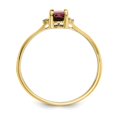 thumbnail image 2 of 10k Polished Geniune Diamond & Garnet Birthstone Ring in 10k Yellow Gold - Size 6, 2 of 3