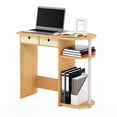 thumbnail image 2 of Furinno Go Green 32-Inch Oak Computer Desk, Office Desk with 2 Side Shelves and Storage Bins, Rectangular Home Office Desk, Gaming Desk for Home Office, Bedroom, Study Room, Light Beech, 2 of 5