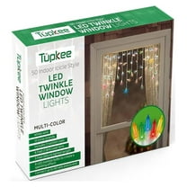Christmas Icicle Lights - 3ft 50 LED Multicolor Twinkle - Window Decor