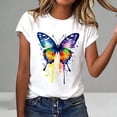 thumbnail image 4 of Homenesgenics Womens Tops Plus Size 4x 5x Short-Sleeve Printed Round-Neck Summer T-Shirts Casual Tee White L, 4 of 7