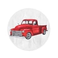thumbnail image 2 of LADDKA 60 inch Round Beach Towel Blanket Red Old Watercolor Vintage Toy Model Truck Pickup Car Travel Circle Circular Towels Mat Tapestry Beach Throw, 2 of 2