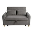 thumbnail image 4 of Justine 54" Brown Corduroy Fabric Convertible Sleeper Loveseat, 4 of 7