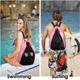 thumbnail image 5 of WANDF Mesh Swim Bag Beach Backpack with Wet Pocket, Waterproof Pool Bag with Full-Zip Opening for Women and Men,Drawstring Backpack for Swimming, Gym, Cruise,Waterpark Essentials(Pink), 5 of 10