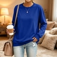 thumbnail image 2 of UDAUDU Sweatshirt for Women Fall Winter Casual Fleece Crewneck Oversized Sweatshirt Loose Fit Comfy Long Sleeve Comfortable Soft Pullover Tops Blue M, 2 of 8