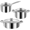 thumbnail image 2 of SHEUMNT Stainless Steel pots and Pans Set, 6 PCS Nonstick Induction Kitchen Cookware Set, Works with Induction/Electric and Gas Cooktops, Nonstick, Oven Safe, Camping Cookware, 2 of 7
