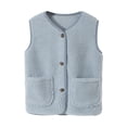 thumbnail image 4 of Splozh Jackets for Boys Kids Fleece Vest Lightweight Sleeveless Vest Outerwear with Pocket,Blue,5-6 Years, 4 of 5