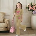 thumbnail image 2 of Huachaog Outfits Girls Summer Short Sleeve Top and Pants Graphic Print Suit,8-9 Y, 2 of 6