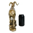 thumbnail image 5 of Large Country Wildlife Bighorn Sheep Ram Climbing On Rock Statue In Gold Patina, 5 of 9