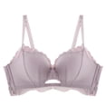 thumbnail image 3 of Sujetador sexy Mujer Ropa interior inalámbrica ondulada hueca Lencería push-up transpirable, Sujetador, Gris, 32 / 70B Inevent AP001165-01B, 3 of 7