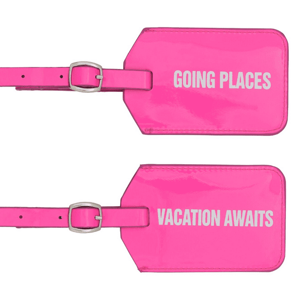 Luggage Tags, "Vacation Awaits", "Going Places", 2pack