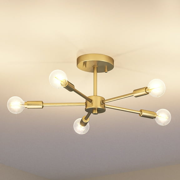 Luxury Mid-Century Modern Ceiling Light, 5.625H x 16W, with Modern Style, Brushed Bronze, UHP4347 by Urban Ambiance