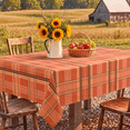 thumbnail image 2 of Yastouay Buffalo Plaid Table Cloth Fall Rectangle Tablecloth Orange Table Cover for Dinner Autumn Decor,55x55 Inch, 2 of 7