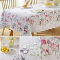 thumbnail image 4 of SASTYBALE Spring Summer Floral Tablecloth for Rectangle Tables, Spill Proof & Washable Floral Table Cloth Watercolor Wild Flowers, Table Cover for Outdoor Picnic, Dinner Decor (Rectangle, 60" x 84"), 4 of 6