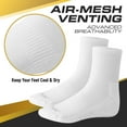 thumbnail image 2 of 6 Pairs Athletic Running Socks for Men & Women&nbsp; Moisture-Wicking No-Show Performance Ankle Socks, Padded, Compression, Cushioned, and Breathable White Medium, 2 of 3