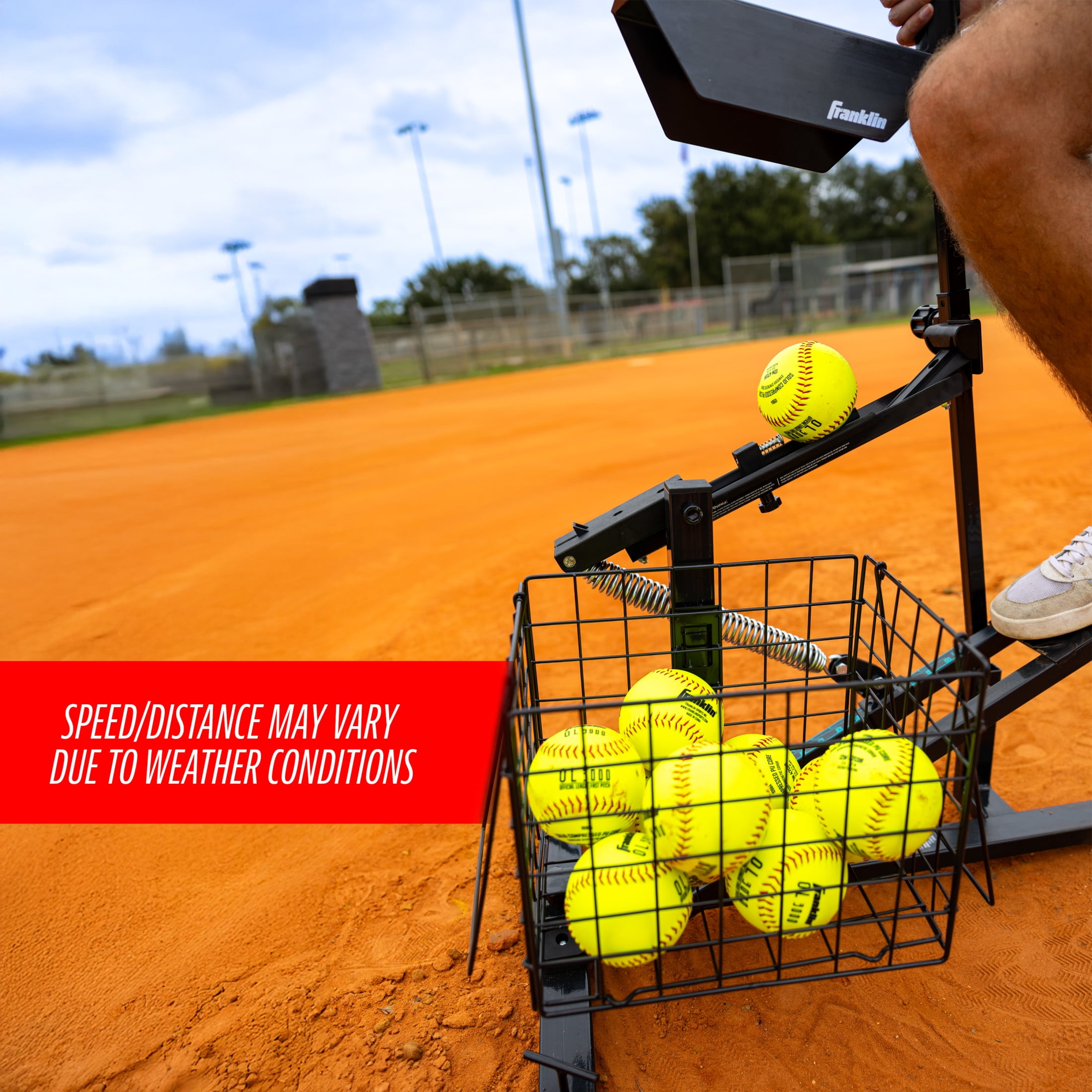 Franklin Sports Total Pitcher Baseball + Softball Training Aid - Pitching Machine + Ball Launcher for Batting + Fielding Practice - Spring Loaded Portable Pitching Machine for Backyard + Batting Cage