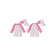 thumbnail image 2 of BemeyourBBs Toddler Baby One Piece Swimsuit with Sunhat Set Infant Girl Bathing Suit Long Sleeve Rash Guard Floral Bow Strawberry Print Half Zipper Swimwear Summer Beachwear, 2 of 9