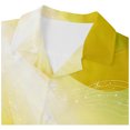thumbnail image 3 of Camisas Oversize Hombre Moda para hombre Casual Beach Seaside 3D Impresión digital Hebilla Solapa Camisa de manga corta Top (Yellow, S), 3 of 7