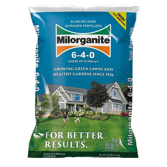 Milorganite All-Purpose Slow-Release Nitrogen 6-4-0 Fertilizer, 32lb