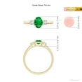 thumbnail image 4 of ANGARA Natural Oval Emerald and Round Diamond Three Stone Ring in 14K Yellow Gold for Women (Size-7x5mm) | May Birthstone, Birthday, Anniversary, Jewelry Gift for Women | Natural Emerald Ring, 4 of 9
