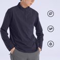 thumbnail image 2 of USNSM Men's Fashion 1/4 Zip Pullover UPF 50+ Long Sleeve Sun Protection Sports Shirts Lightweight Athletic Workout Shirt Black XXXXL, 2 of 6