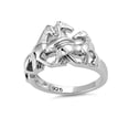 thumbnail image 3 of 925 Sterling Silver Oxidized Platinum Plated Horses Women Valentines Day Gifts Ring, 3 of 4