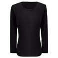thumbnail image 4 of Women's T-Shirts Fashion Casual Ribbed Long Sleeve Round Neck Slim Fit Top for Everyday Wear and Activities, 4 of 6