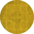 thumbnail image 1 of Ahgly Company Machine Washable Indoor Round Oriental Yellow Industrial Area Rugs, 4' Round, 1 of 4