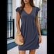 thumbnail image 2 of Vestido Tipo Chaleco Holgado con Mangas de y Escote en V Profundo para Mujer, Azul Marino, Talla M, 2 of 6