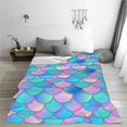 thumbnail image 6 of Mermaid Scales Sequins Printed Flannel Blanket , Fleece Throw Blanket Super Soft Thicken Blanket Fuzzy Warm Cozy Plush Microfiber Blankets for Bed Couch Sofa and All Season 80"x60", 6 of 6