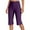 Purple, variant on Capri Pants for Women Spring Summer Elastic High Waist Wide Straight Leg Loose Workout Yoga Pants Capris with Pockets