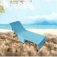 thumbnail image 2 of Muka Cotton Beach Pool Lounge Chair Cover Terry Bath Towel with Side Pockets, 29" x 85"-Blue, 2 of 8