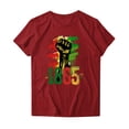 thumbnail image 4 of DDAPJ pyju Black History Month T-shirts for Women Short Sleeve African American Country Celebration Tee Shirts Color Block Printed Casual Round Neck Tee Tops Wine XL, 4 of 5