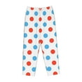 thumbnail image 6 of Uemuo Red Blue Polka Dots Pattern Women's Wide Leg Palazzo Lounge Pants with Pockets Light Weight Loose Comfy Casual Pajama Pants-Medium, 6 of 9
