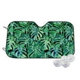 thumbnail image 2 of Lsque Monstera Leaves Car Windshield Sun Shade | Accordion Folding Style Auto Shade for Car Truck SUV Van | Blocks UV Rays Sun Visor Protector | Medium, 2 of 7