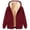 A-Brick Red727, variant on Wxolcjlv Solid Fleece Lined Zip‑Up Hooded Jackets for Women Long Sleeve Outerwear Tops