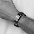 thumbnail image 2 of Lex & Lu Chisel Stainless Steel Blk Nylon Adj. Velcro Close Medical Bracelet, 2 of 2