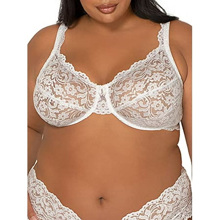 Smart & Sexy Women's Plus Size Signature Lace Unlined Underwire Bra with  Added Support, Black Hue, 40C