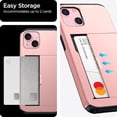 thumbnail image 6 of 𝟐𝟎𝟐𝟒 𝗡𝗘𝗪 iPhone 15 Plus Case with Card Holder - Wireless Charging Compatible iPhone 15 Plus Wallet Case with Hidden Card Slot for Women and Men (Pink Gold), 6 of 14