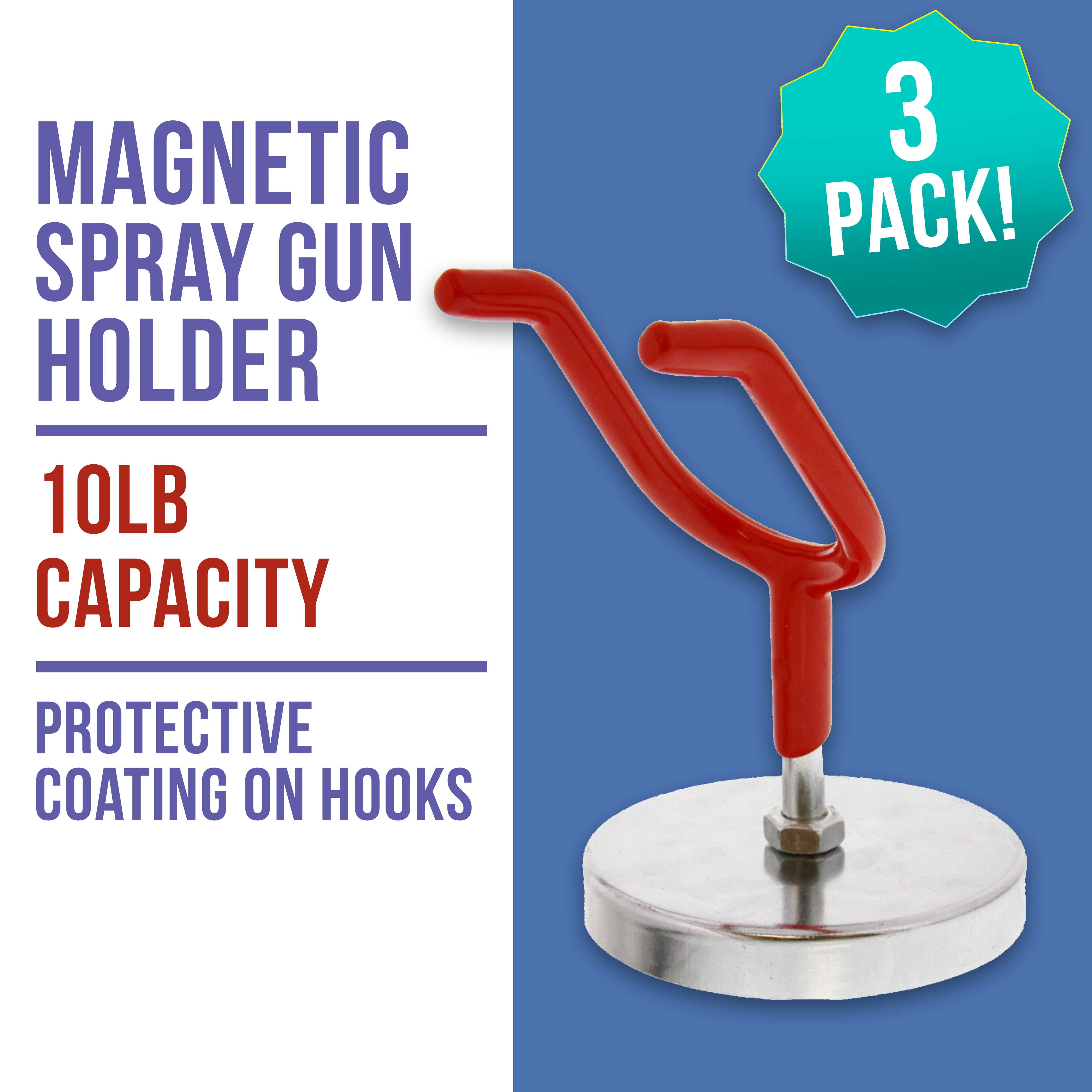 Magnetic Paint Spray Gun Holder Stand Gravity Feed HVLP Booth Cup Body Shop Wall (Pack of 3)