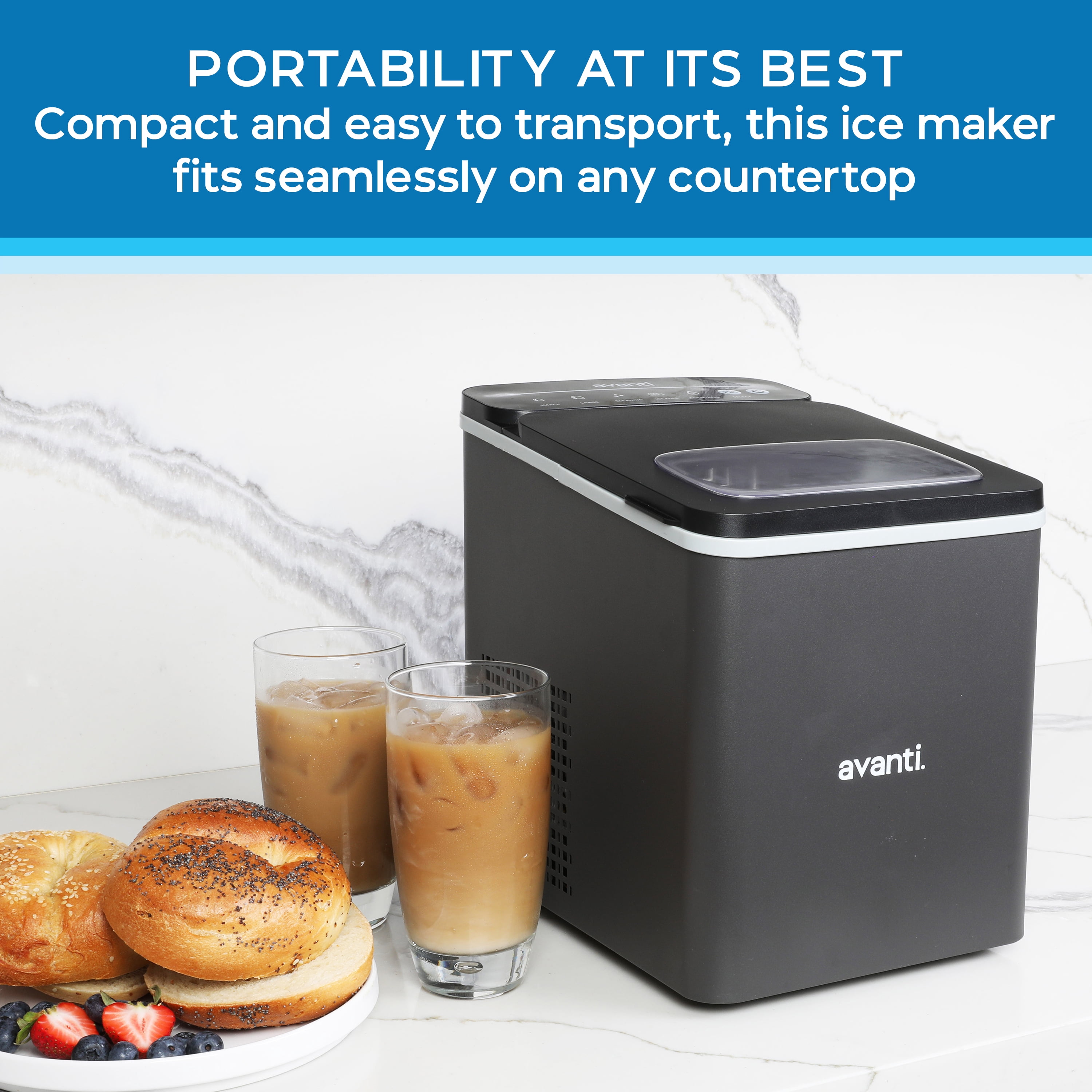 Avanti 26 lb Bullet Ice Maker, Black Stainless Steel